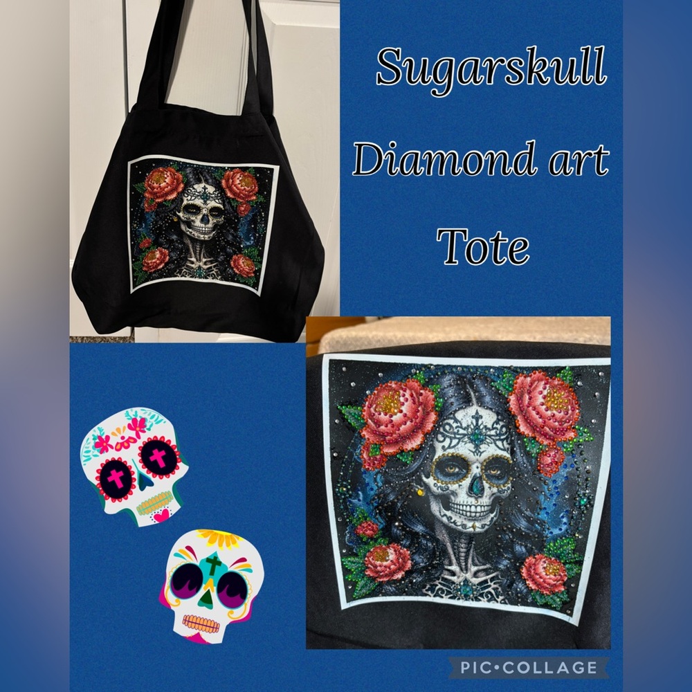 **Unique Handcrafted Sugar Skull DIA Tote